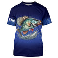 Crappie Fishing Blue lightning 3D All Over printed Customized Name UV protection fishing NQS315
