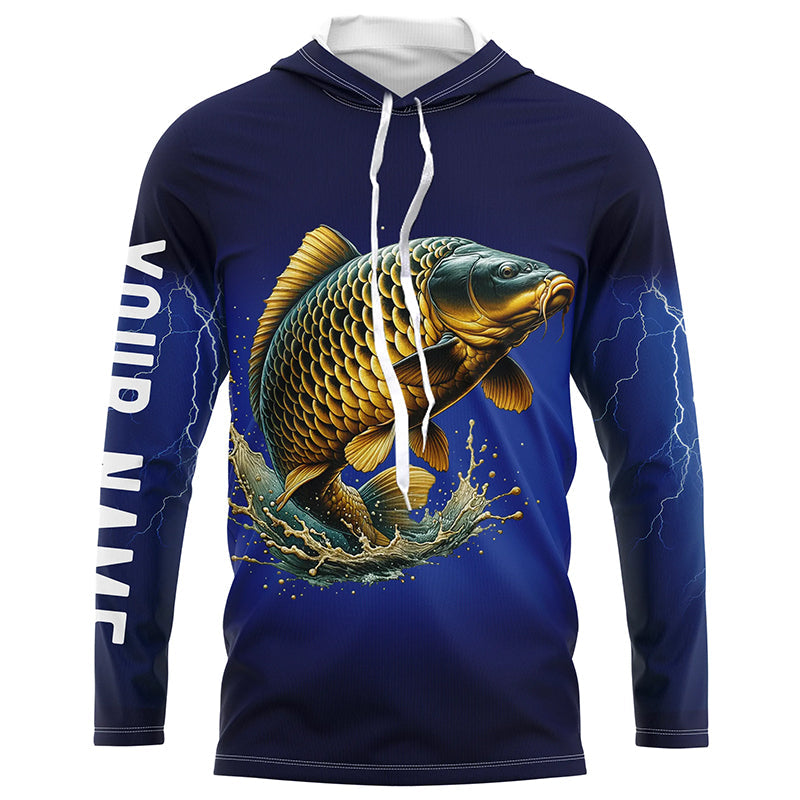 Carp Fishing blue lightning 3D All Over printed Customized Name Carp fishing NQS316