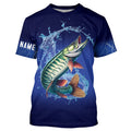 Musky Fishing blue lightning 3D All Over printed Customized Name Muskie fishing NQS317