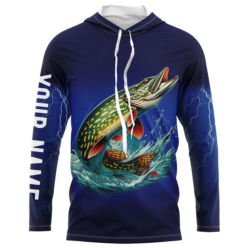 Northern Pike Fishing blue lightning 3D All Over printed fishing Customized Fishing apparel NQS318