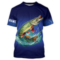 Northern Pike Fishing blue lightning 3D All Over printed fishing Customized Fishing apparel NQS318