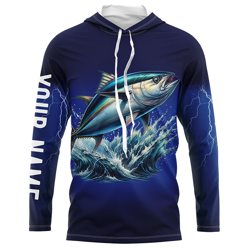 Tuna Fishing blue lightning 3D All Over printed Customized Name Tuna Fishing apparel NQS322