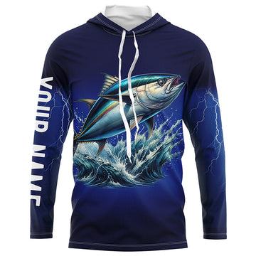 Tuna Fishing blue lightning 3D All Over printed Customized Name Tuna Fishing apparel NQS322
