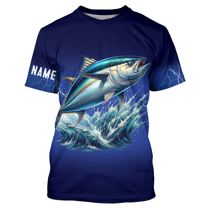 Tuna Fishing blue lightning 3D All Over printed Customized Name Tuna Fishing apparel NQS322
