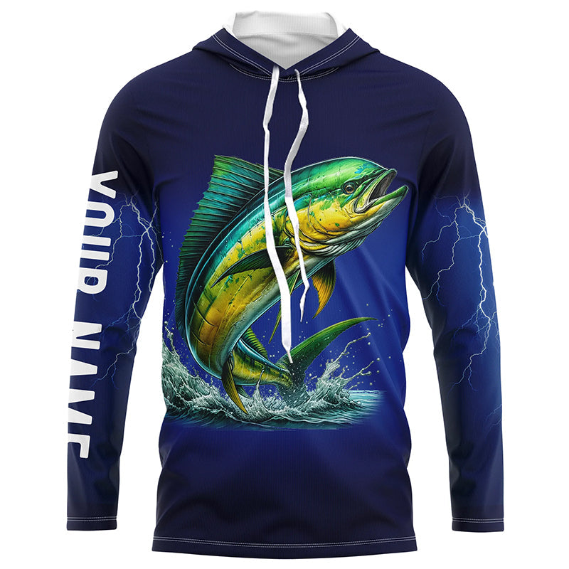 Mahi Mahi Fishing blue lightning 3D All Over printed Customized Name Dorado Fishing apparel NQS314