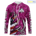 American flag fish hook pink camo fishing custom sun protection performance long sleeve fishing