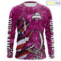 American flag fish hook pink camo fishing custom sun protection performance long sleeve fishing