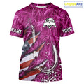 American flag fish hook pink camo fishing custom sun protection performance long sleeve fishing