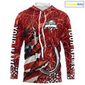 American flag fish hook red camo fishing custom sun protection performance long sleeve fishing