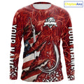 American flag fish hook red camo fishing custom sun protection performance long sleeve fishing