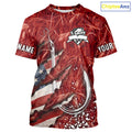 American flag fish hook red camo fishing custom sun protection performance long sleeve fishing
