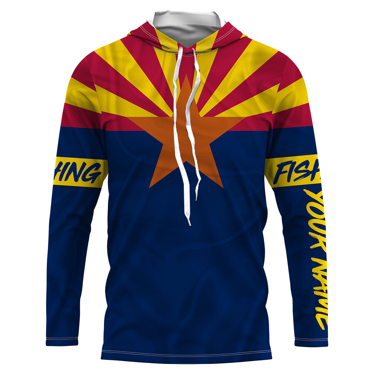 Arizona fishing flag Custom Long Sleeve performance, personalized Fishing NQS3512