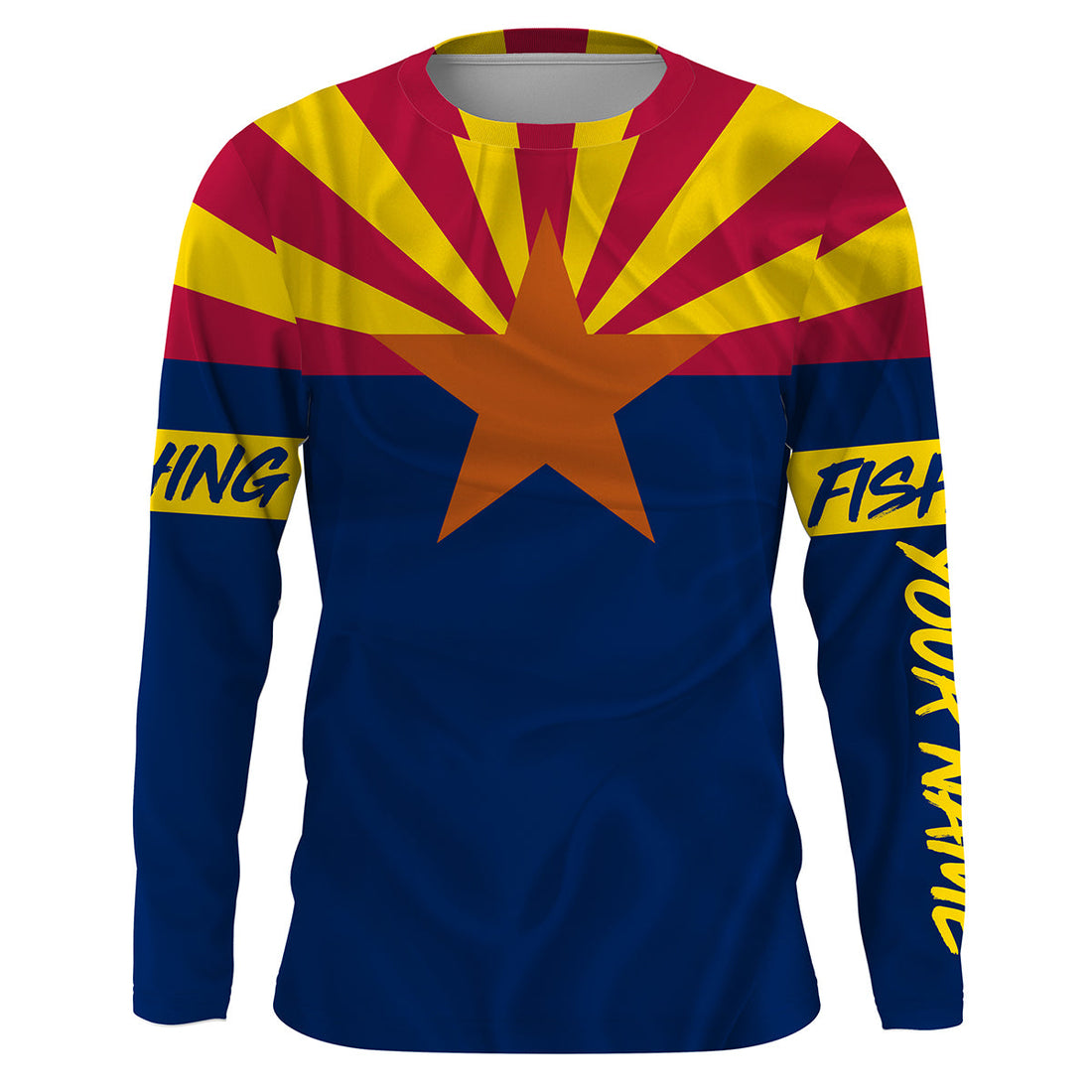 Arizona fishing flag Custom Long Sleeve performance, personalized Fishing NQS3512