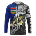 Alberta Flag Walleye Fishing Custom long sleeve performance Fishing, Walleye Fishing NQS3819