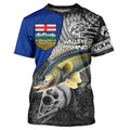 Alberta Flag Walleye Fishing Custom long sleeve performance Fishing, Walleye Fishing NQS3819
