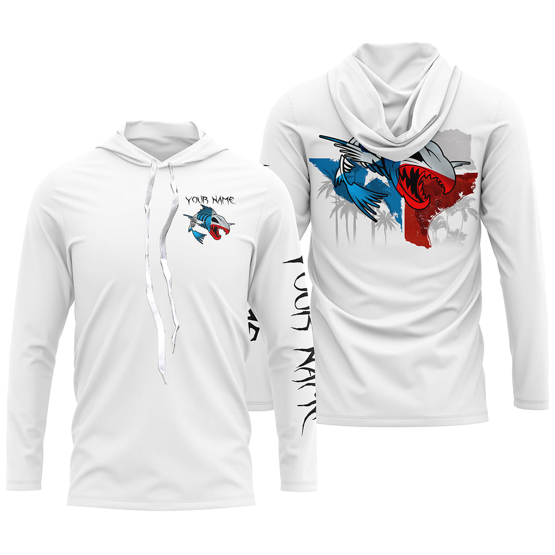 Texas fishing fish reaper skull personalized custom name sun protection long sleeve fishing NQS3821