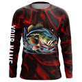 Bass Fishing red lighting Customized name performance Long Sleeve Fishing NQS2413