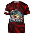 Bass Fishing red lighting Customized name performance Long Sleeve Fishing NQS2413