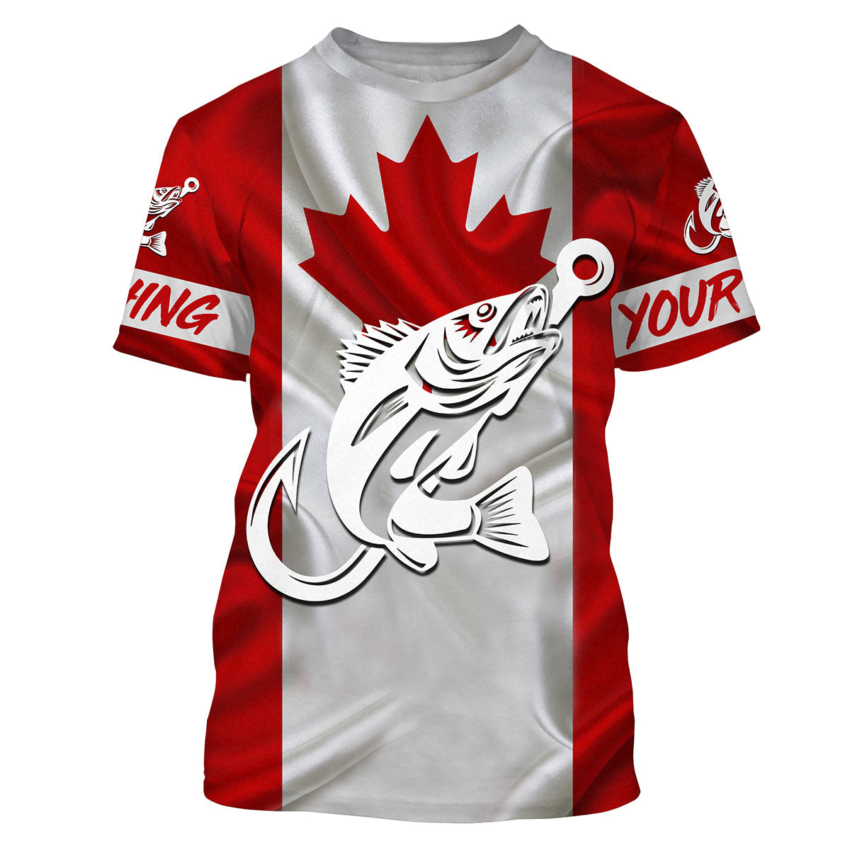 Canada Walleye Fishing tattoo Custom long sleeve performance fishing, Walleye fishing NQS3360
