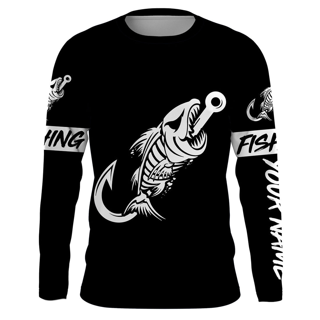 Customized black Fish hook skull reaper sun protection performance long sleeve fishing NQS3518