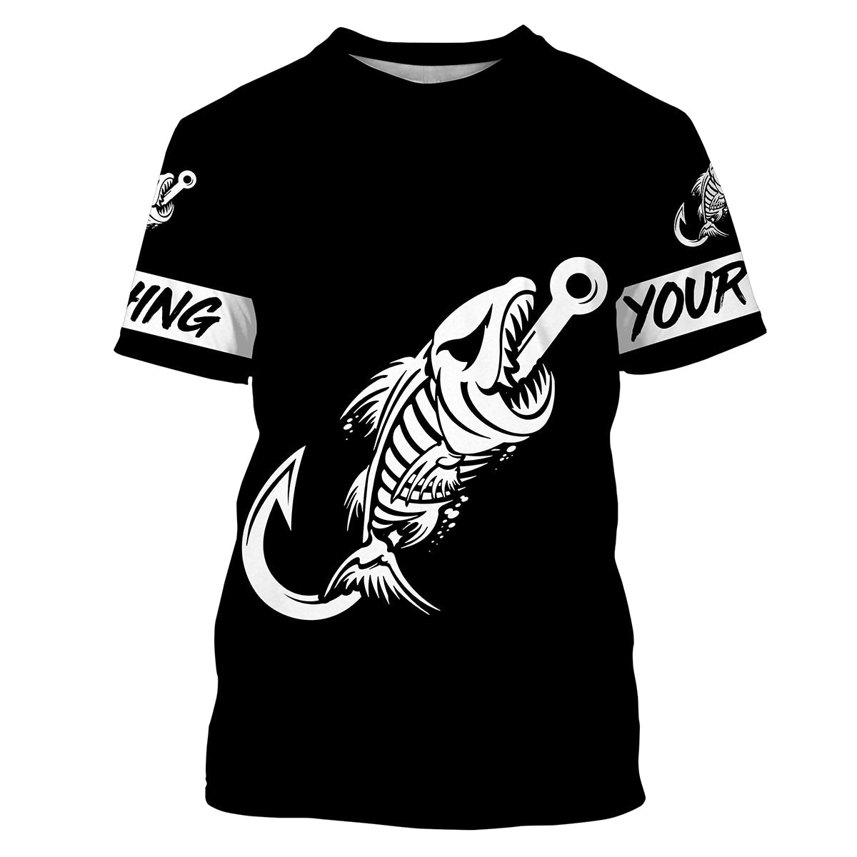 Customized black Fish hook skull reaper sun protection performance long sleeve fishing NQS3518