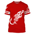 Customized Red Fish hook skull reaper sun protection performance long sleeve fishing NQS3519
