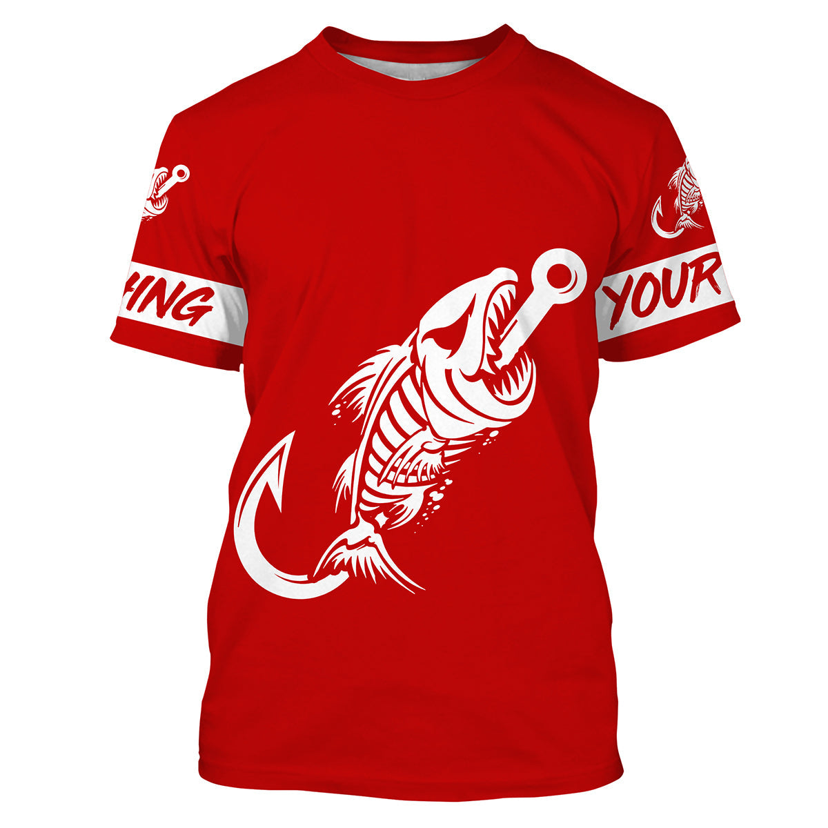 Customized Red Fish hook skull reaper sun protection performance long sleeve fishing NQS3519