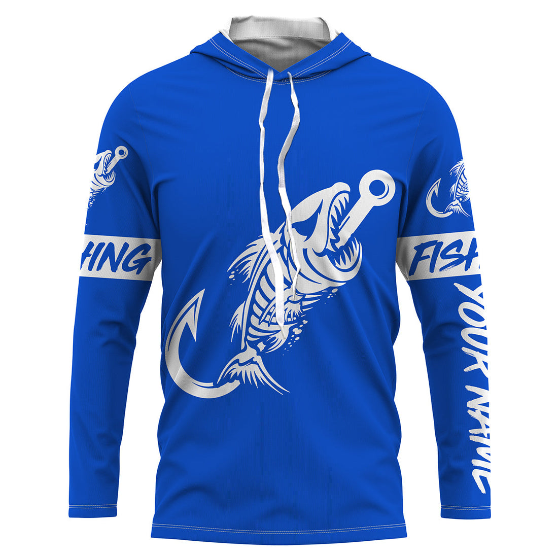 Customized Blue Fish hook skull reaper sun protection performance long sleeve fishing NQS3520