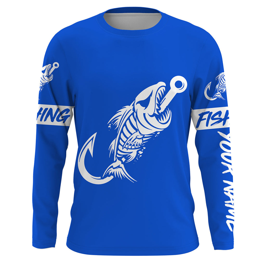 Customized Blue Fish hook skull reaper sun protection performance long sleeve fishing NQS3520