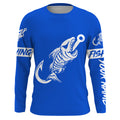 Customized Blue Fish hook skull reaper sun protection performance long sleeve fishing NQS3520