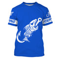 Customized Blue Fish hook skull reaper sun protection performance long sleeve fishing NQS3520
