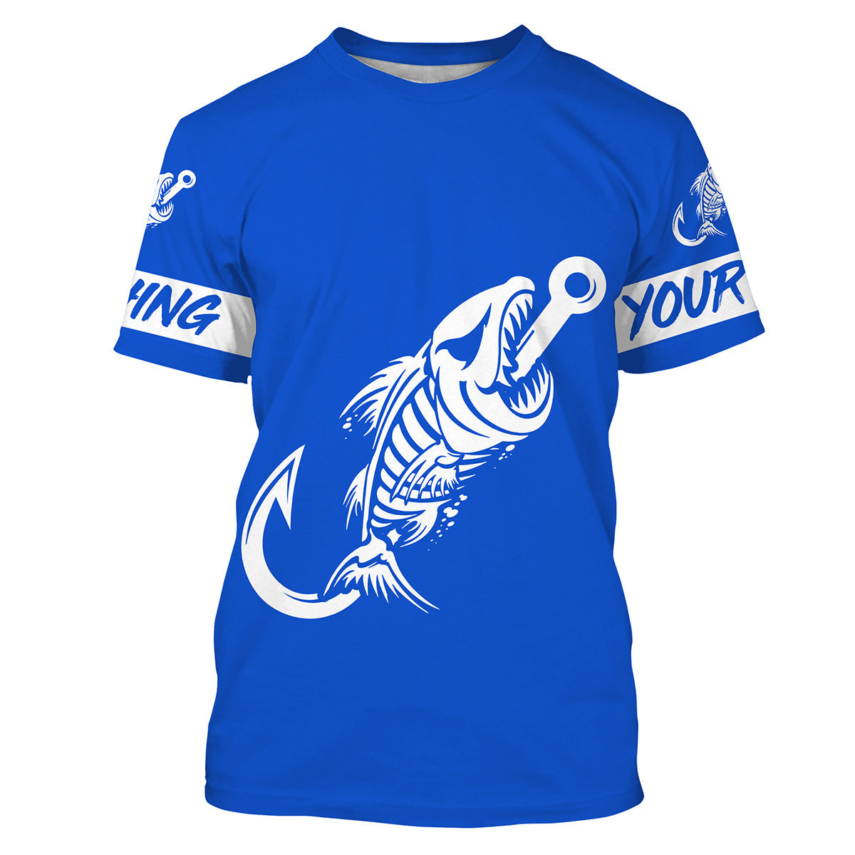 Customized Blue Fish hook skull reaper sun protection performance long sleeve fishing NQS3520