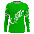 Customized Green Fish hook skull reaper sun protection performance long sleeve fishing NQS3521