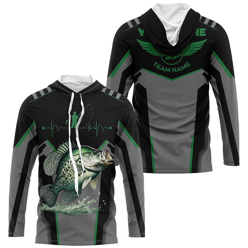 Personalized Black Crappie Fishing, Team Crappie Fishing Long Sleeve tournament | Green NQS6222