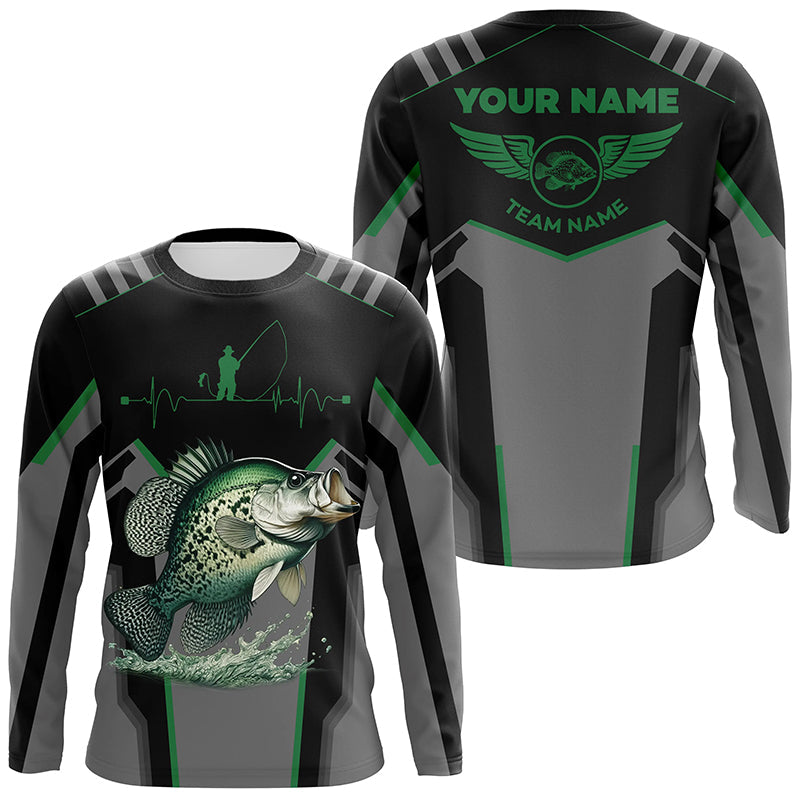 Personalized Black Crappie Fishing, Team Crappie Fishing Long Sleeve tournament | Green NQS6222