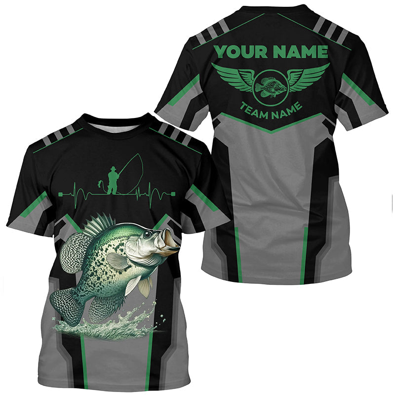 Personalized Black Crappie Fishing, Team Crappie Fishing Long Sleeve tournament | Green NQS6222