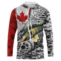 Canadian Flag Walleye Ice Fishing camo Custom long sleeve performance Walleye Fishing NQS6706