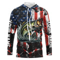 Largemouth Bass fishing American flag Custom UV protection performance long sleeve fishing NQS9276