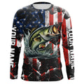 Largemouth Bass fishing American flag Custom UV protection performance long sleeve fishing NQS9276