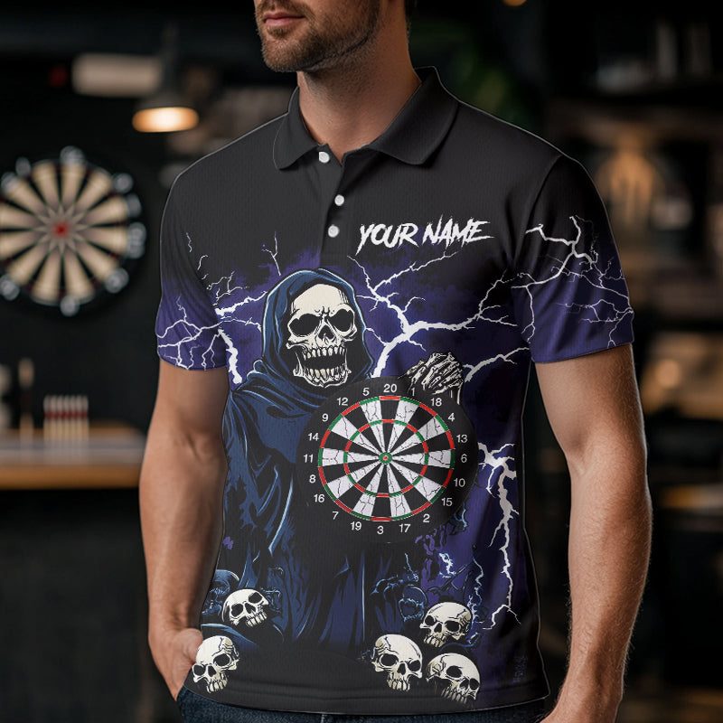 Purple Lightning Thunder Skull Darts, Custom Team Darts Outfit NQS9446