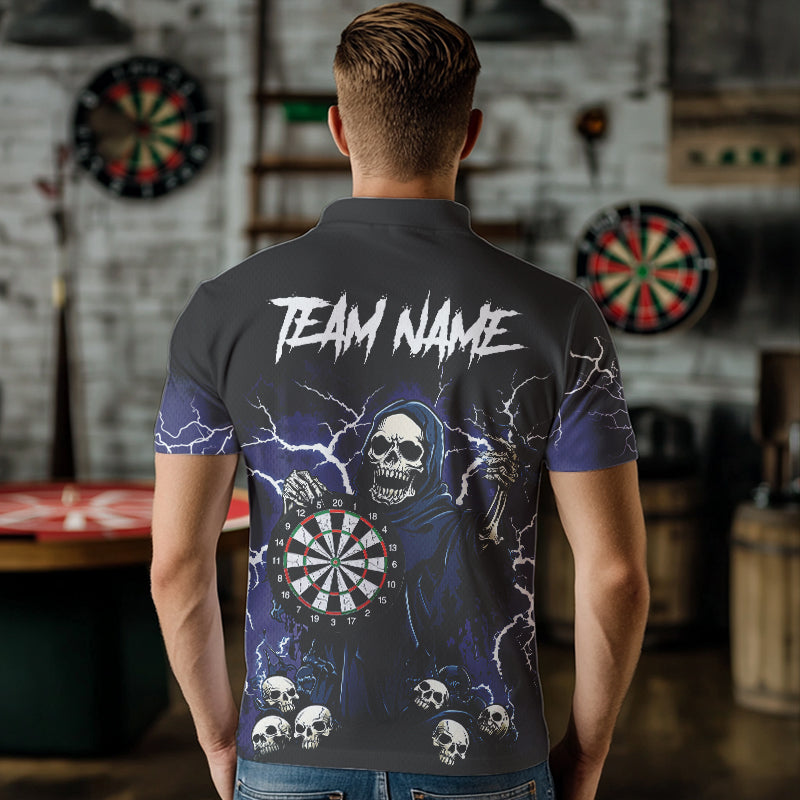Purple Lightning Thunder Skull Darts, Custom Team Darts Outfit NQS9446