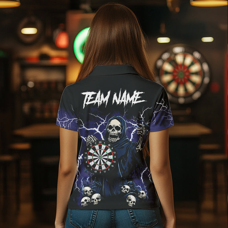 Purple Lightning Thunder Skull Darts, Custom Team Darts Outfit NQS9446