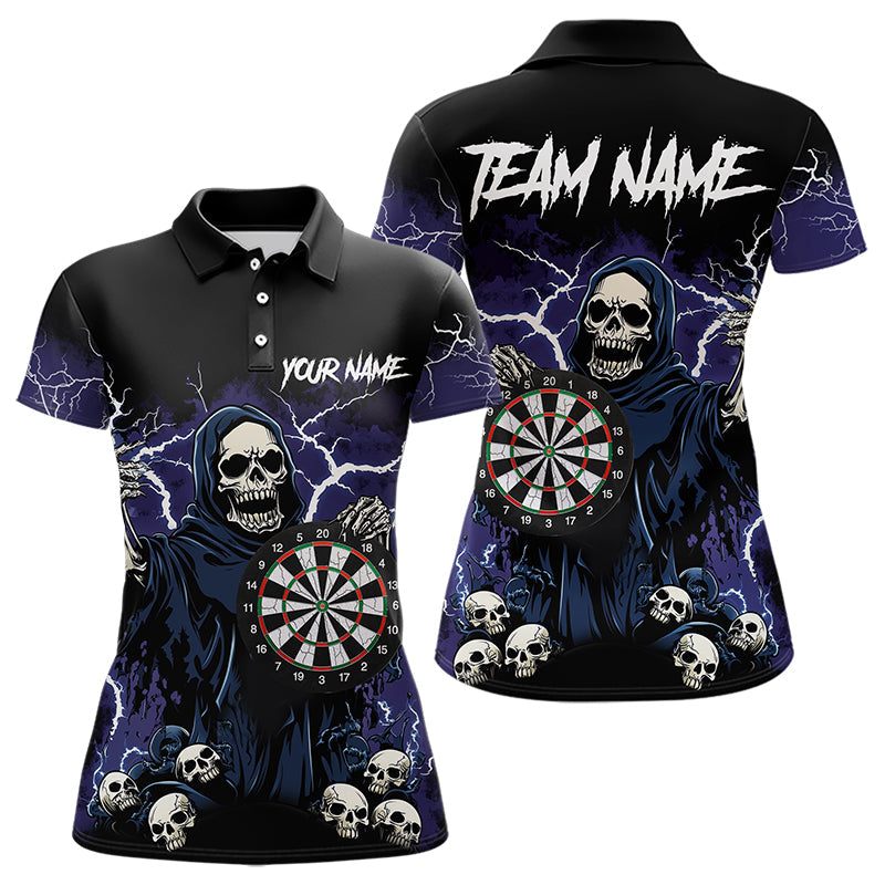 Purple Lightning Thunder Skull Darts, Custom Team Darts Outfit NQS9446