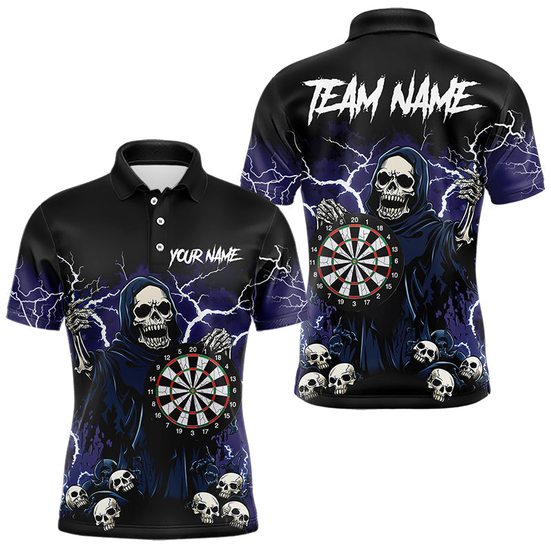 Purple Lightning Thunder Skull Darts, Custom Team Darts Outfit NQS9446