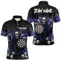 Purple Lightning Thunder Skull Darts, Custom Team Darts Outfit NQS9446