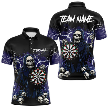 Purple Lightning Thunder Skull Darts, Custom Team Darts Outfit NQS9446