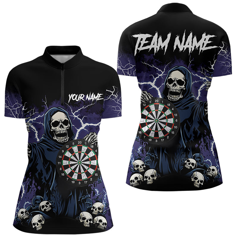 Purple Lightning Thunder Skull Darts, Custom Team Darts Outfit NQS9446