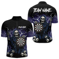 Purple Lightning Thunder Skull Darts, Custom Team Darts Outfit NQS9446