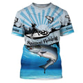 Salmon fishing blue Custom Name 3D All over Printed UV Protection, custom fishing gifts NQS3008