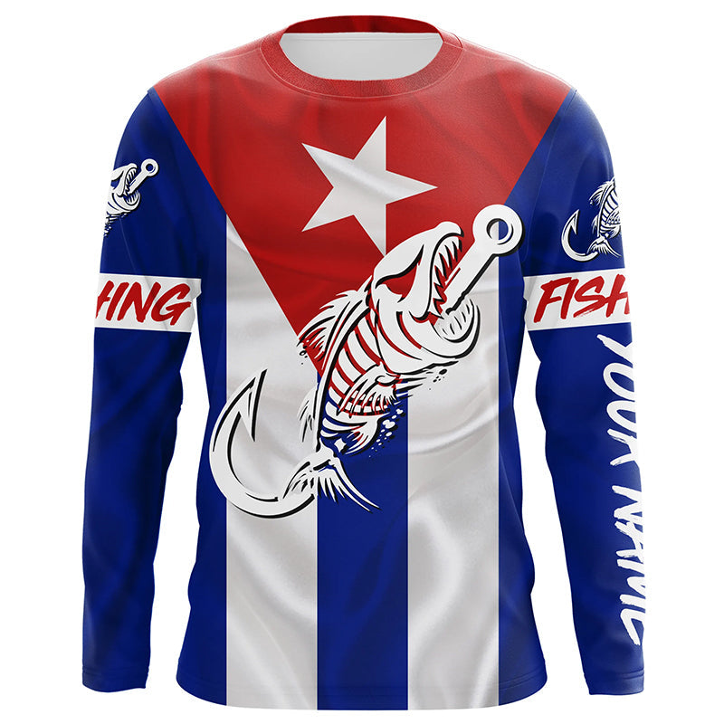 Cuba Fishing Custom Flag Fish hook skull Custom sun protection fishing, women NQS5057